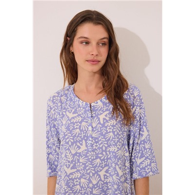 Camisola viscosa lila estampado