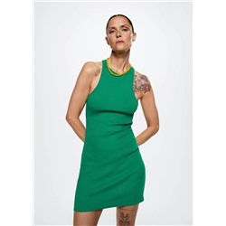 Vestido algodón canalé -  Mujer | MANGO OUTLET España