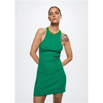Vestido algodón canalé -  Mujer | MANGO OUTLET España