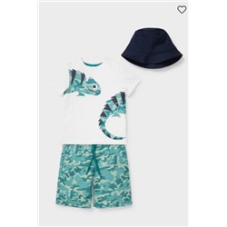 Set - Kurzarmshirt, Shorts und Hut