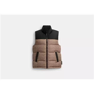Signature Down Vest In Recycled Polyester