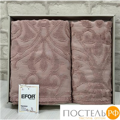 T1152/SM07 Набро полотенец EFOR из 2-х предметов (50*90.70*140) модель ANNA (капучино) A.KAHVE