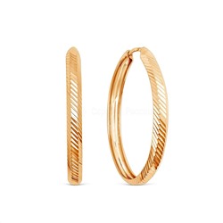 Серьги-конго из золочёного серебра - диаметр 3 см 925 пробы шс1-3,0з