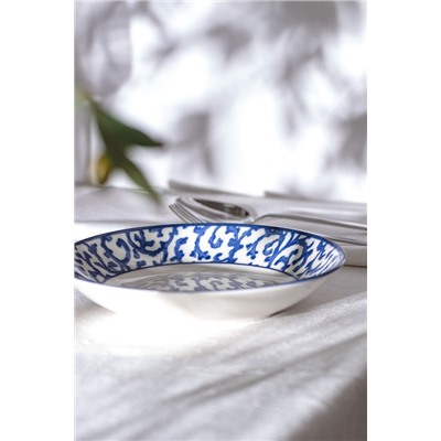 Reve Bleu Bliss Yemek Tabağı - 20 cm - Mavi/Beyaz
