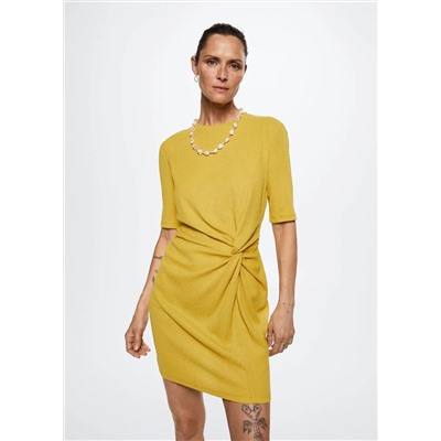 Vestido detalle fruncido -  Mujer | MANGO OUTLET España