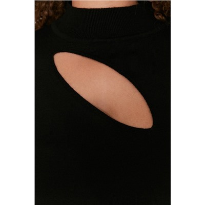 Siyah Cut Out Detaylı Triko Alt&Üst Takım TBBAW23CP00027