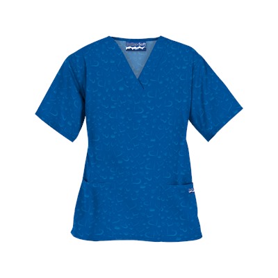 UA Forever Hearts Royal Print Scrub Top