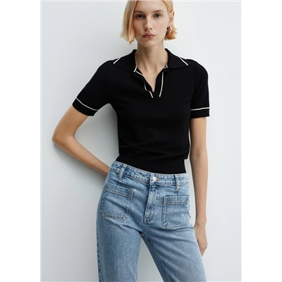 Jeans flare crop bolsillos