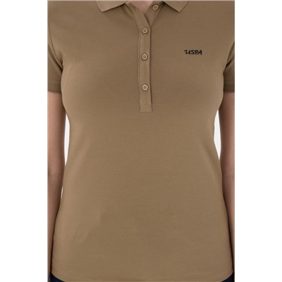 Kadın Haki Basic Polo Yaka Tişört