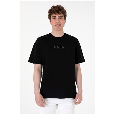 Erkek Oversize Fit Bisiklet Yaka Siyah Tişört