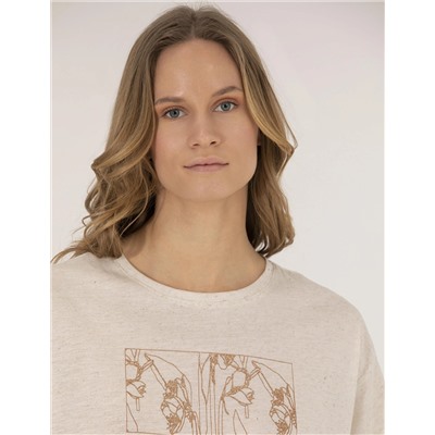 Bej Melanj Comfort Fit Tişört
