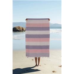 Homedius, %100 Pamuk American Desenli Püsküllü Peştemal Banyo Plaj Havlusu - 100x180 cm
