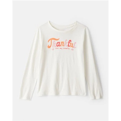 Girls Strawberry Happy Vibes Long-Sleeve Graphic Tee - Pink