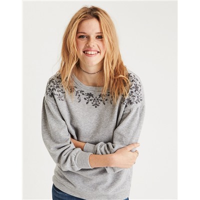 AE SHIRRED BALLOON SLEEVE SWEATSHIRT