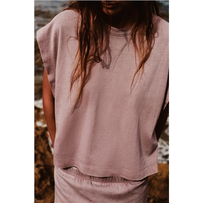 FADED-EFFECT HEAVY COTTON T-SHIRT