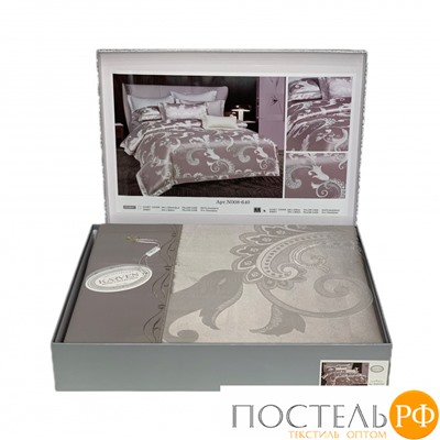 Постельное белье "Карвен" жаккард с оборкой семейный (640) (7пр.)