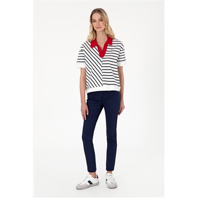 Kadın Lacivert Toothpick Fit Kanvas Pantolon