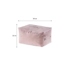 Çiçek Desen Baskılı Hurç - Pudra - 30x22x18 cm