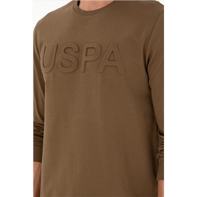 Erkek Haki Basic Sweatshirt