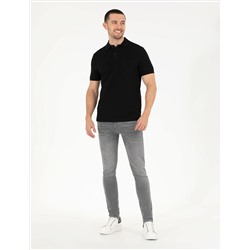 Siyah Regular Fit Polo Yaka Basic Tişört