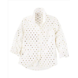 Gold Dot Button-Front Top