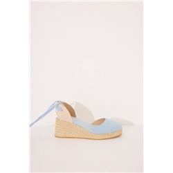 Sandalias esparto azul plataforma