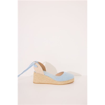Sandalias esparto azul plataforma