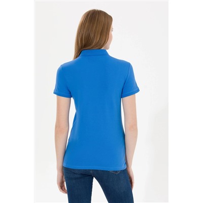 Kadın Saks Basic Polo Yaka Tişört