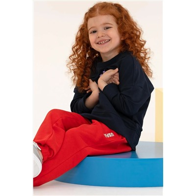 Çocuk Lacivert Bisiklet Yaka Sweatshirt