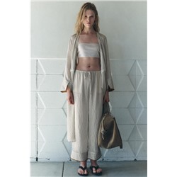ZW COLLECTION CONTRAST PYJAMA-STYLE TROUSERS