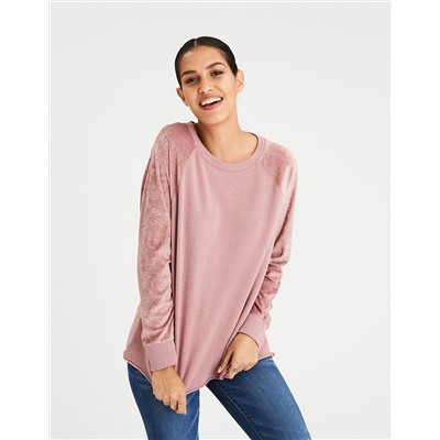 AE VELVET RAGLAN CREW