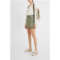 Falda corta vaquera paisley