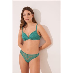 Tanga clásico encaje verde