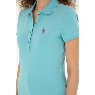 Kadın Mint Basic Polo Yaka Tişört