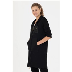 Kadın Siyah Kapüşonlu Sweatshirt