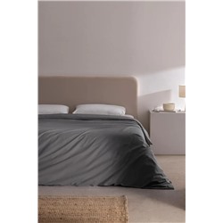 Manon King Size %100 Pamuk Ranforce Düz Nevresim - Antrasit
