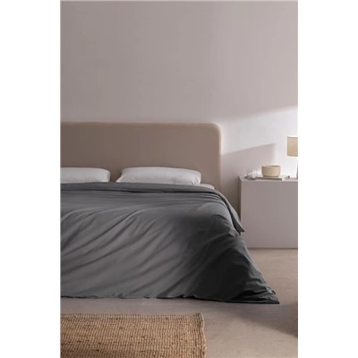 Manon King Size %100 Pamuk Ranforce Düz Nevresim - Antrasit