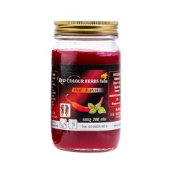 Красный разогревающий тайский бальзам с перцем чили и мятой от Green Herb 200 г / Green Herb Chili mint balm 200 g