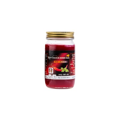 Красный разогревающий тайский бальзам с перцем чили и мятой от Green Herb 200 г / Green Herb Chili mint balm 200 g