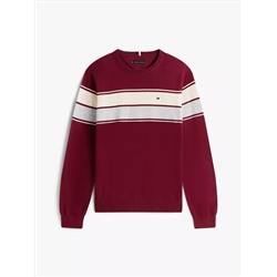 Block-Stripe Crewneck Sweater