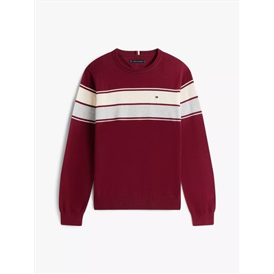 Block-Stripe Crewneck Sweater