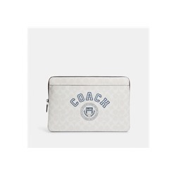 Laptop Sleeve In Signature Canvas With Coach Varsity
