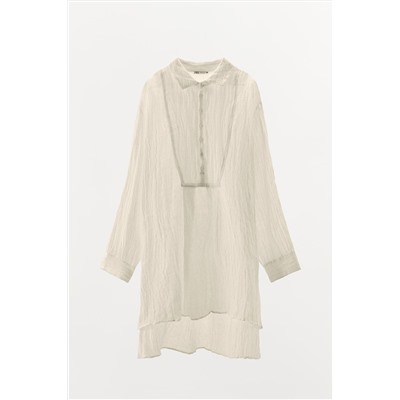 LIMITED EDITION CREASED-EFFECT LINEN BLEND SHIRT