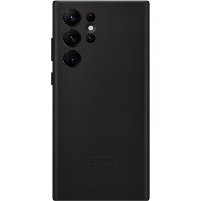 Samsung Galaxy Ultra S22 Leather Cover, Protective Phone Case, Camera Lens Protection, Shockproof, Premium, Elegant, Slim Design, US Version, Black, (EF-VS908LBEGUS)