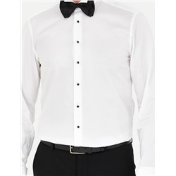 Beyaz Slim Fit Smokin Gömlek