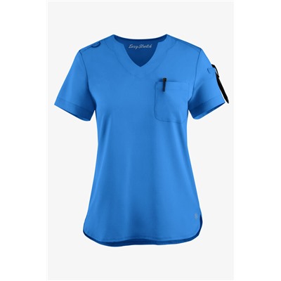 STYLE # BU546-CERUL-S Easy STRETCH Nikki Women's 1-Pocket Scallop Neck Tuck-In Scrub Top