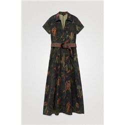 Vestido camisero maxi largo