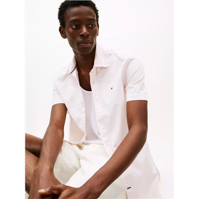 Short-Sleeve Stripe Oxford Shirt