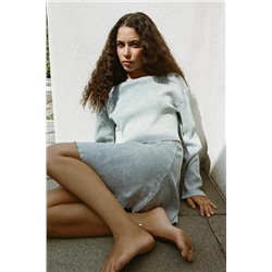FADED-EFFECT RIB T-SHIRT