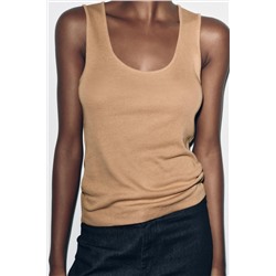 SLEEVELESS RIBBED TOP